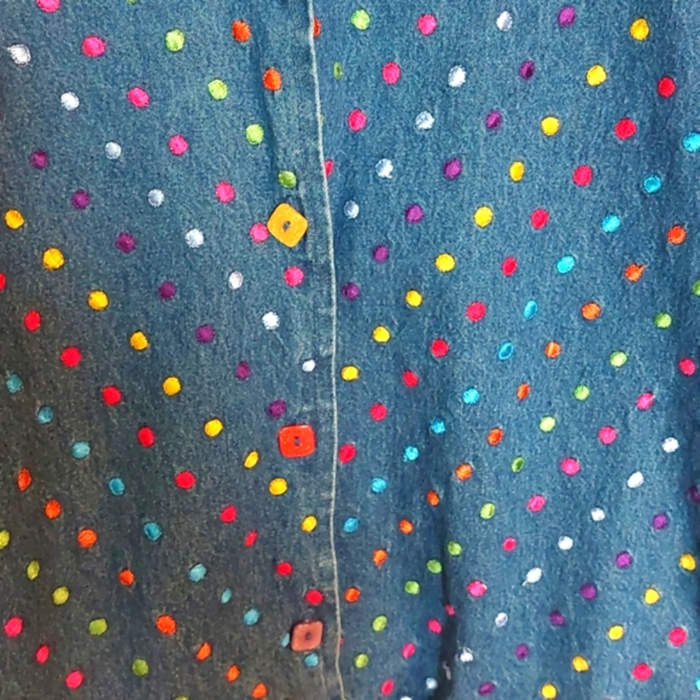 Colorful Vintage Jean Jacket - Picture 3 of 6